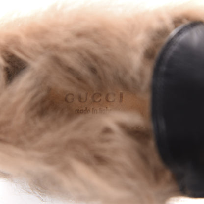 Gucci Malaga Kid Fur Womens Jordaan Loafers 37 Black Natural 7 of 9