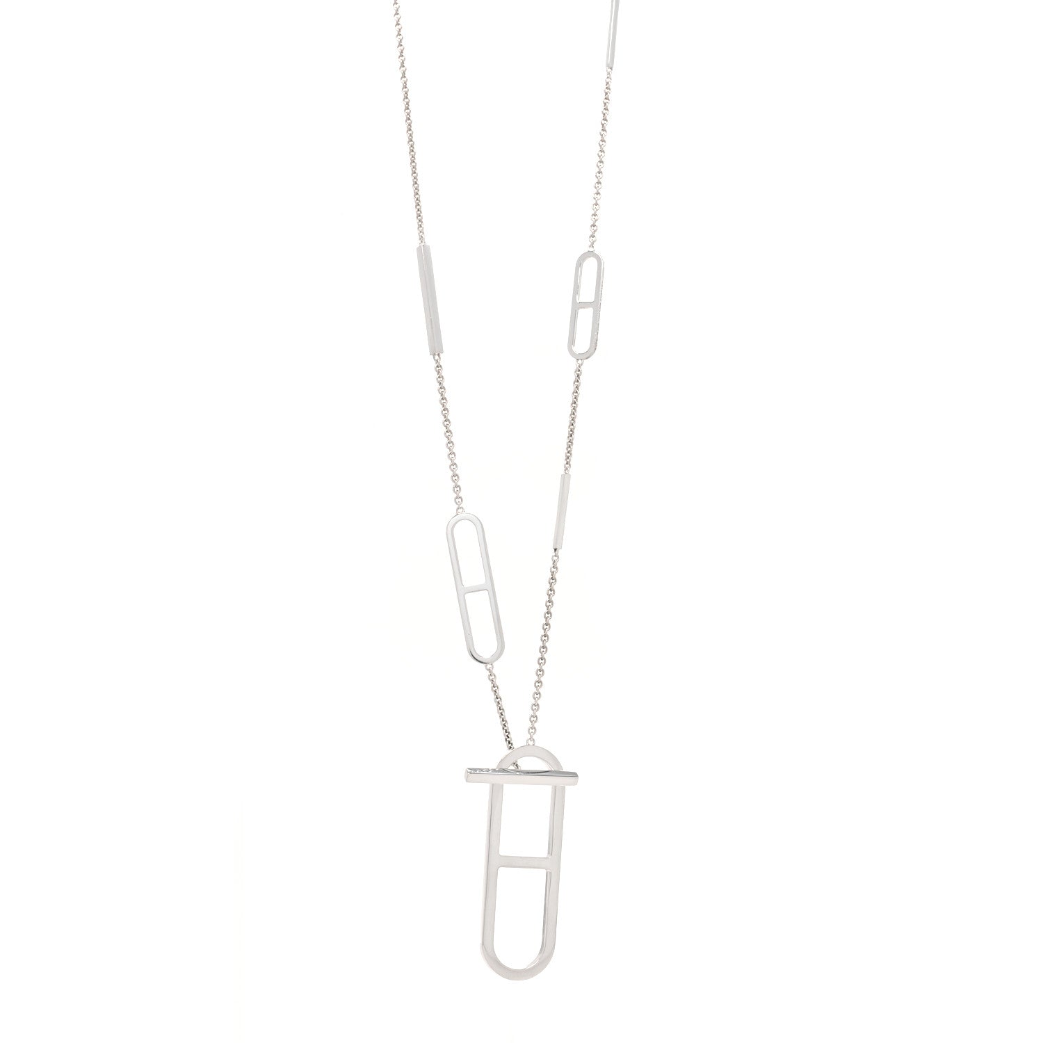 Hermes Sterling Silver Ever Chaine d'Ancre Long Lariat Necklace 1 of 5