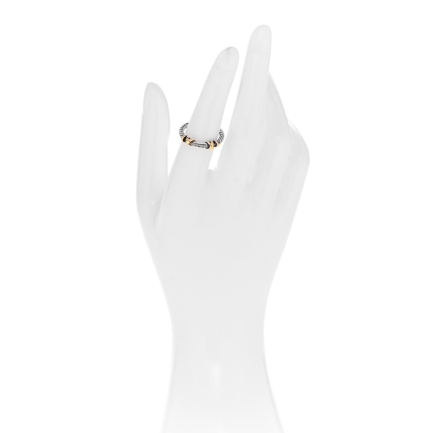 Sterling Silver 18K Yellow Gold Diamond Petite Helena Wrap Ring 52 6