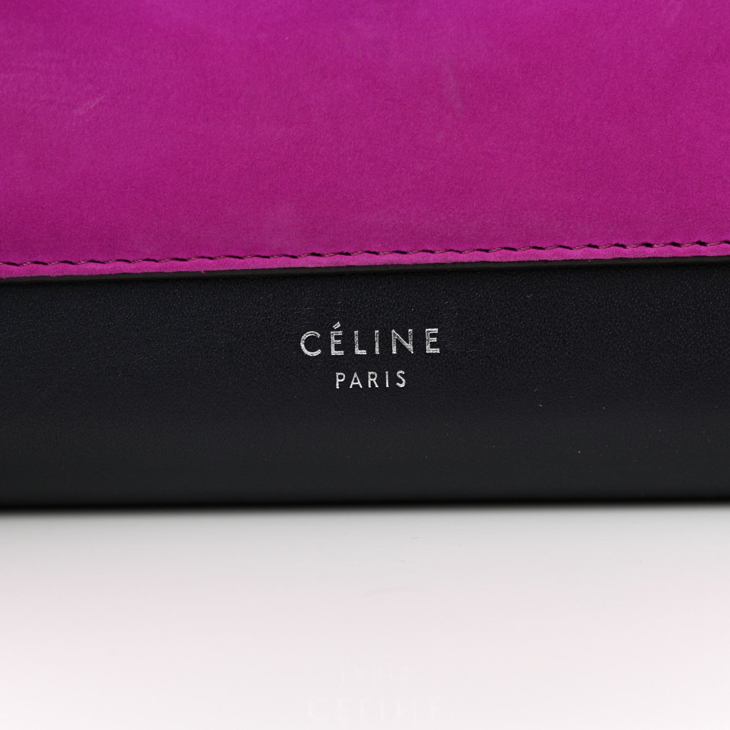 Celine Smooth Calfskin Tri-Color Clutch on a Chain Black 6 of 12