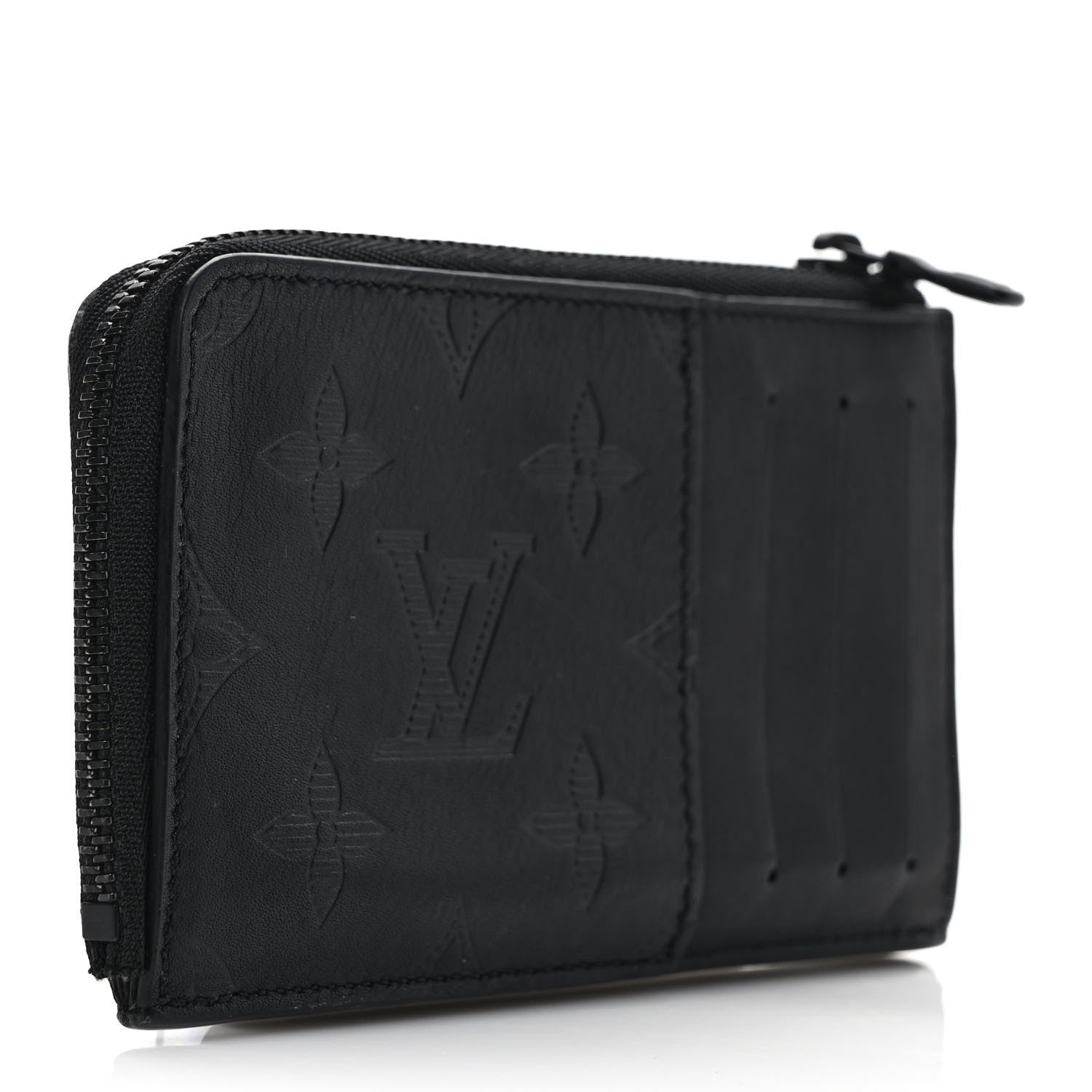 Louis Vuitton Calfskin Monogram Shadow Hybrid Wallet Black 3 of 7