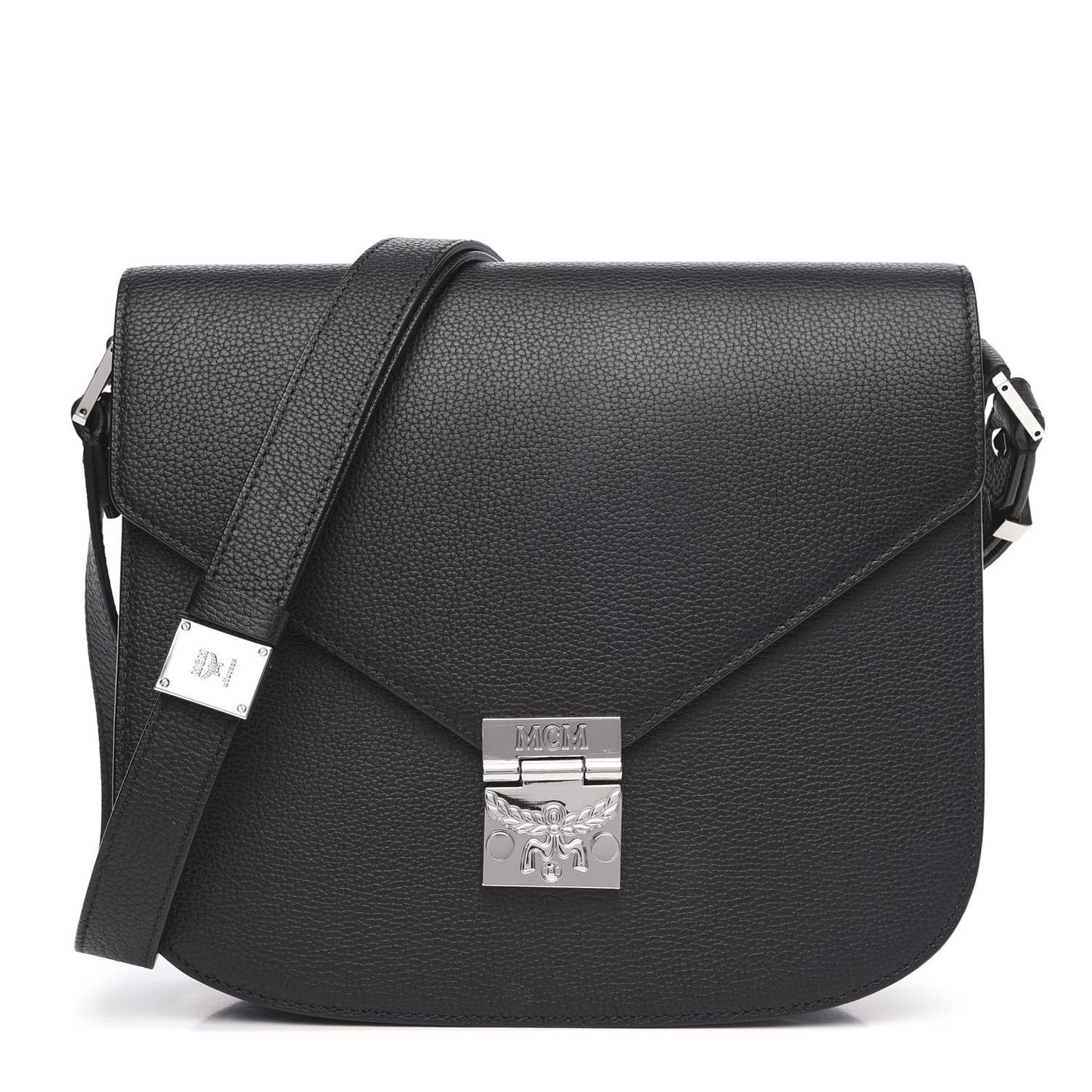 Grained Calfskin Patricia Park Avenue Crossbody Bag Black