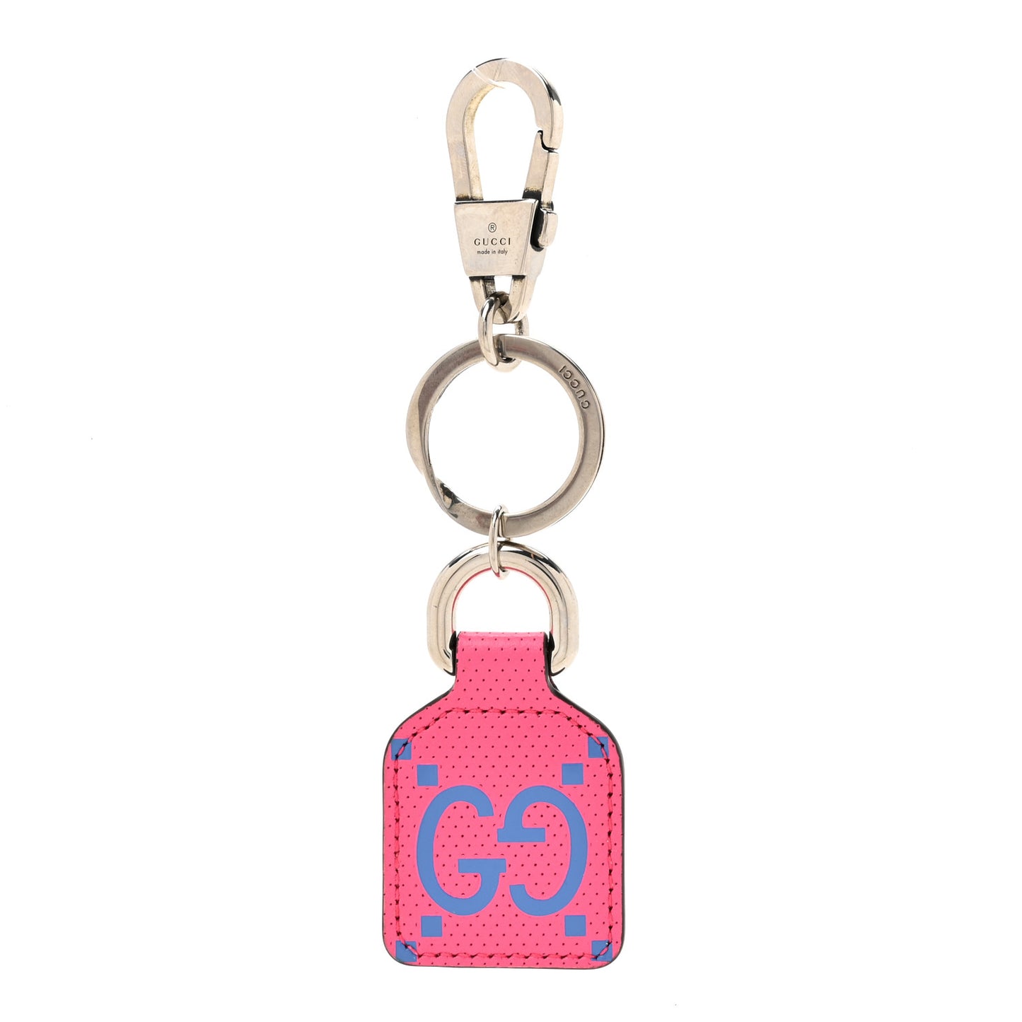 Calfskin GG Tennis Bi-color Embossed GG Key Charm Modern Fucsia Modern Blue