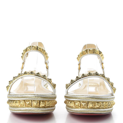 Christian Louboutin Calfskin Zarli Pyraclou 60 Platform Sandals 40 White 2 of 8