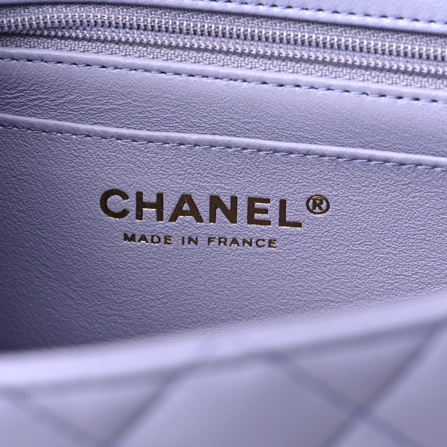 Lambskin Quilted Mini Top Handle Rectangular Flap Light Purple