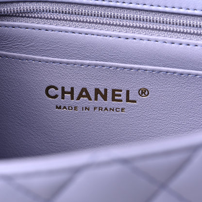 Chanel Lambskin Quilted Mini Top Handle Rectangular Flap Light Purple 6 of 10