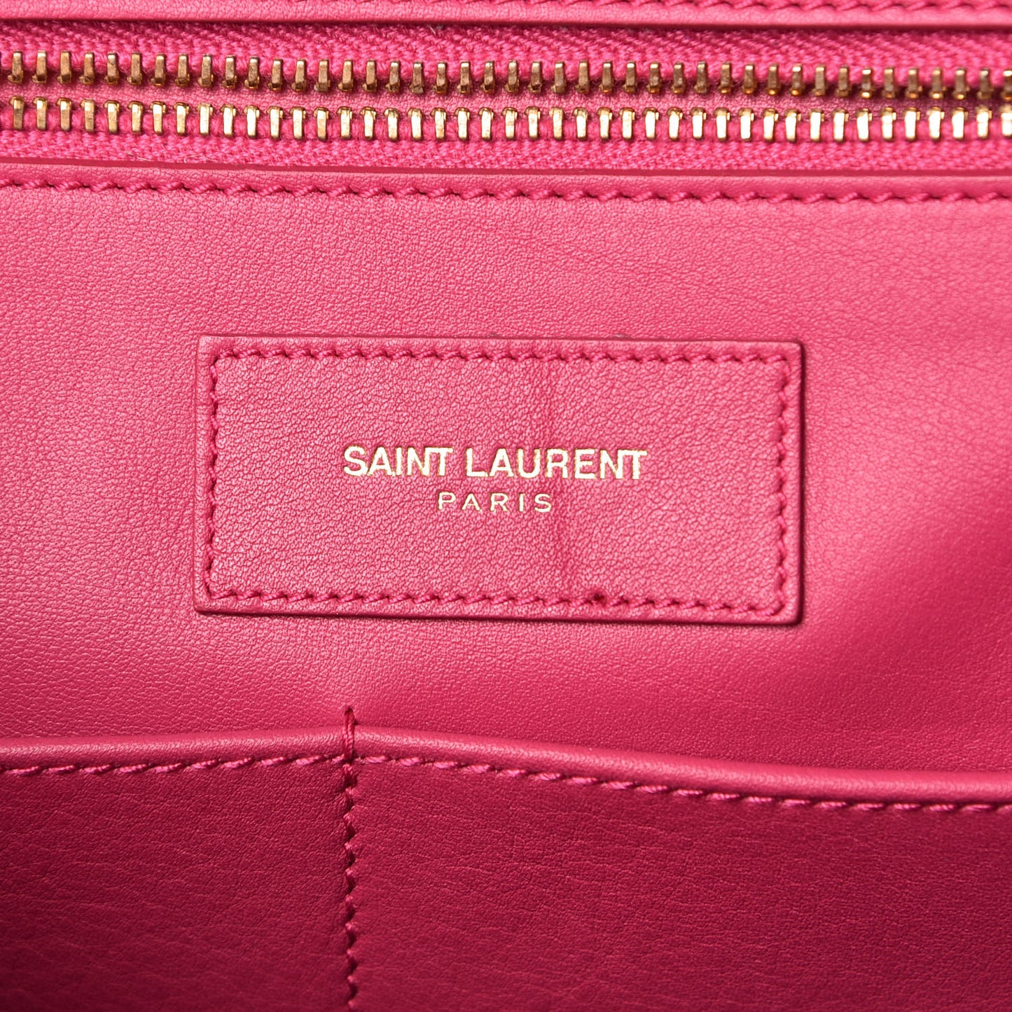 Calfskin Medium Classic Y Cabas Fuchsia