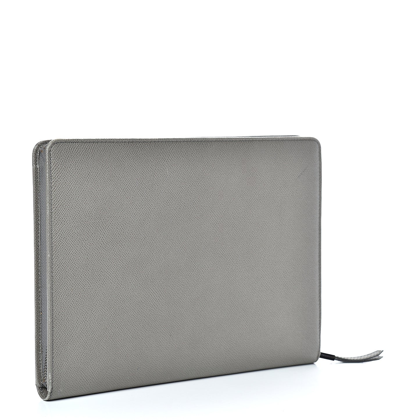Grainy Calfskin Zip Around Organizer Grey