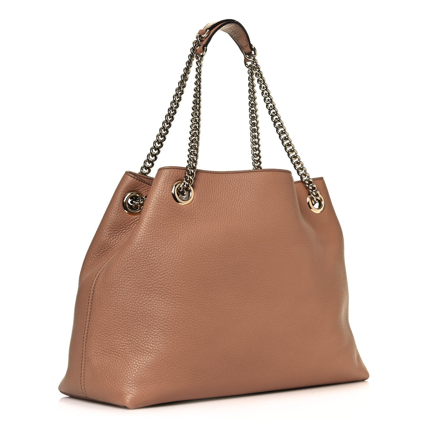 Pebbled Calfskin Medium Soho Chain Shoulder Bag Camelia