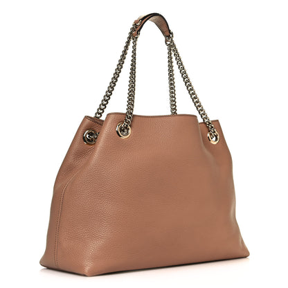 Gucci Pebbled Calfskin Medium Soho Chain Shoulder Bag Camelia 3 of 12