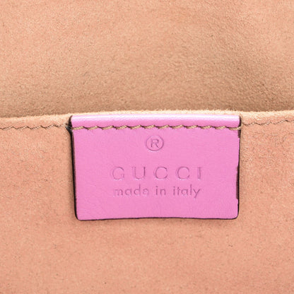 Gucci Calfskin Matelasse Small GG Marmont Chain Shoulder Bag Candy Mousse 7 of 8