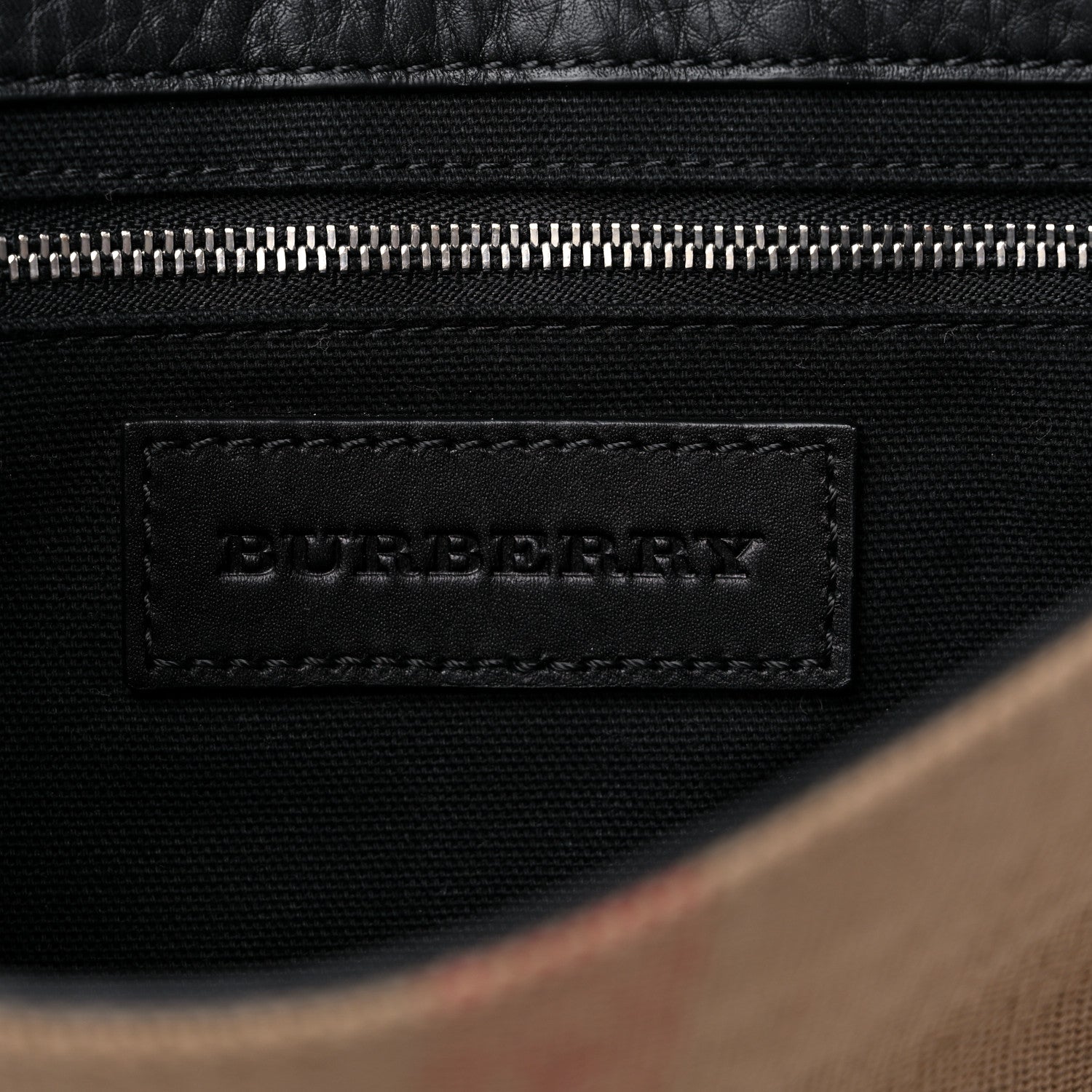 Burberry Mega Check Grainy Calfskin Small Gowan Messenger Bag Black 6 of 11