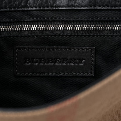 Burberry Mega Check Grainy Calfskin Small Gowan Messenger Bag Black 6 of 11