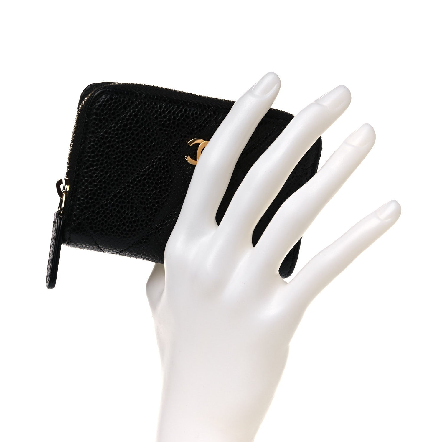 Chanel Caviar Quilted Zip Coin Purse Black 2 of 12