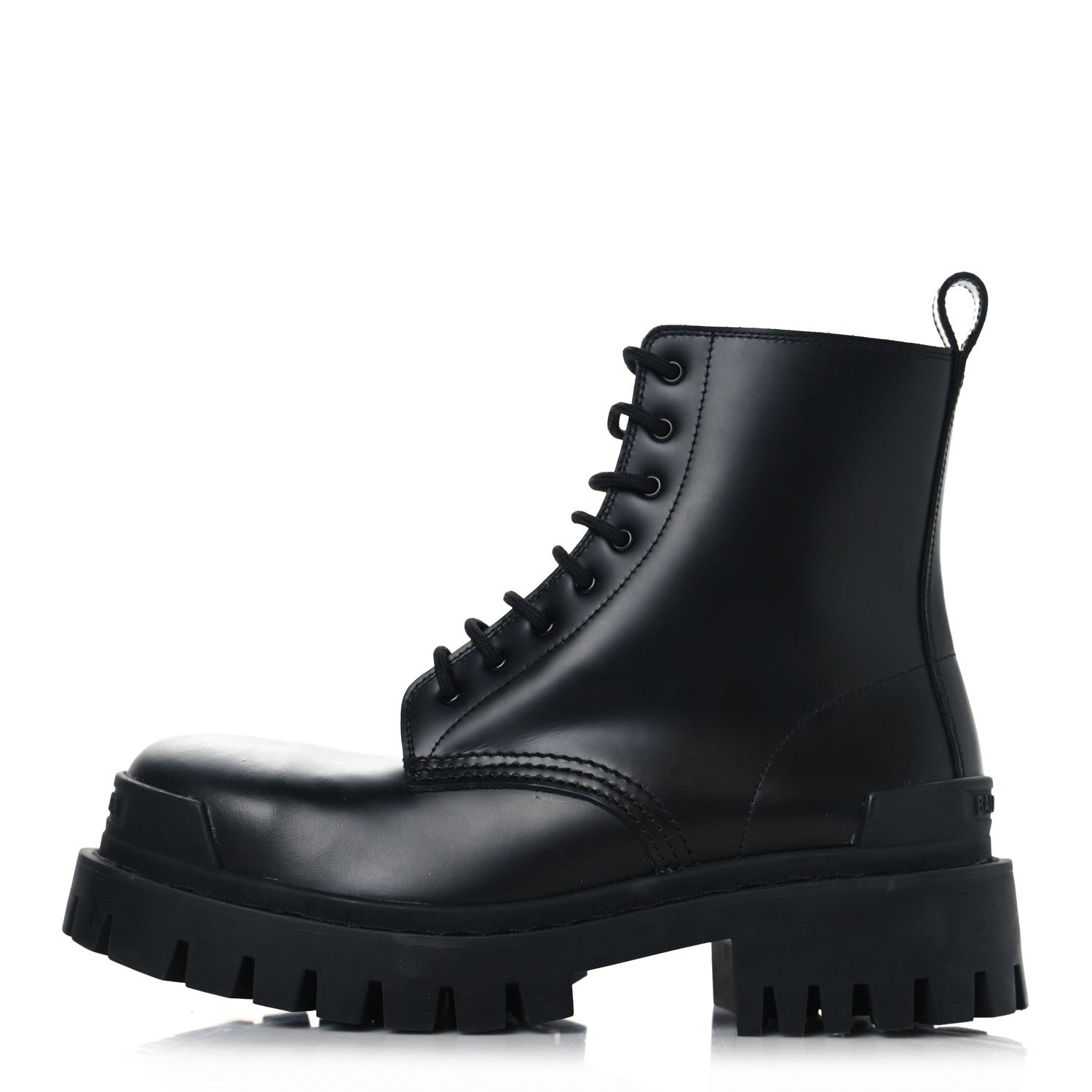 Balenciaga Calfskin Womens Strike 20mm Lace Up Boots 38 Black 1 of 9