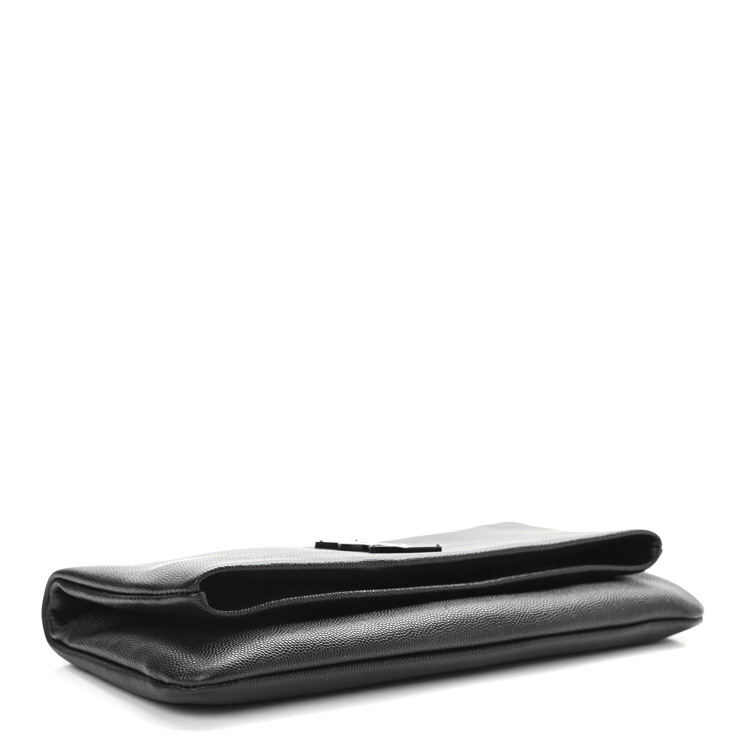 Saint Laurent Grain De Poudre West Hollywood Monogram Fold Over Clutch Black 4 of 8