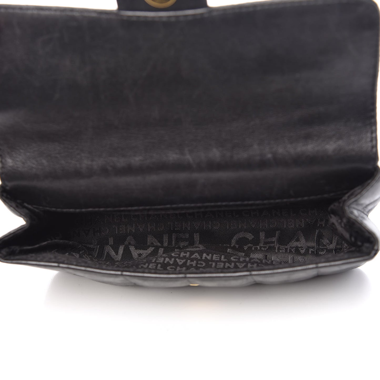 Lambskin Quilted Mini Chocolate Bar Camellia Flap Black