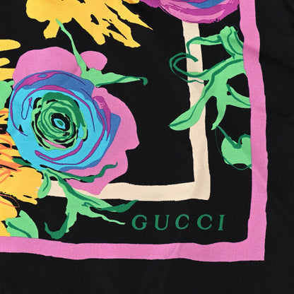 Gucci X KEN SCOTT Silk Twill Jenni Square Scarf Black Pink 2 of 4