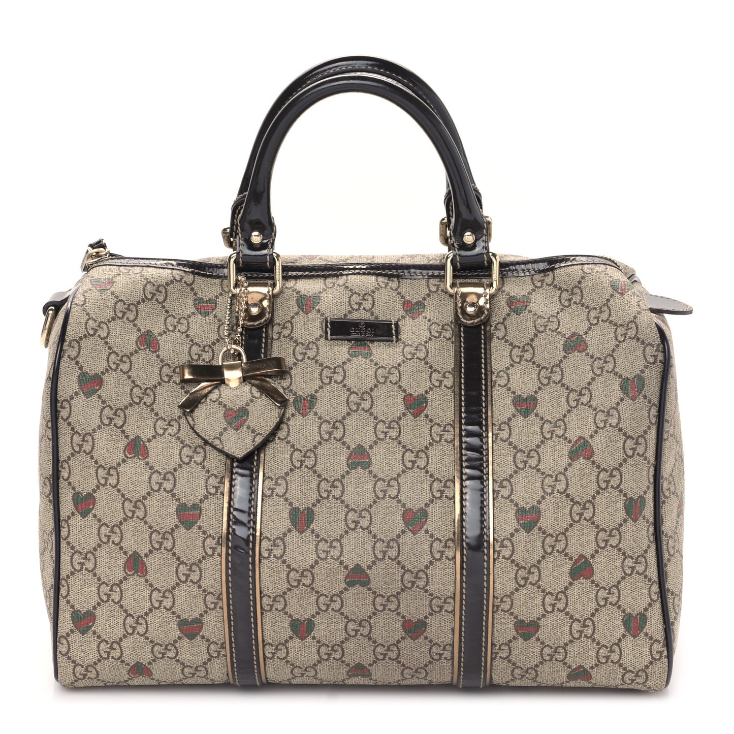 GG Plus Monogram Hearts Medium Joy Boston Dark Brown