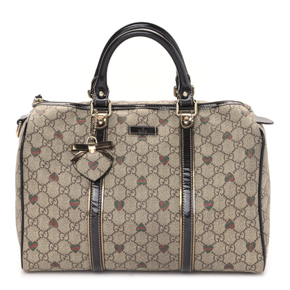 Gucci GG Plus Monogram Hearts Medium Joy Boston Dark Brown 1 of 9
