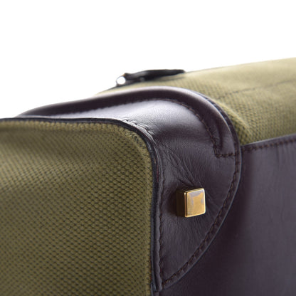 Celine Canvas Smooth Calfskin Mini Luggage Olive 14 of 19