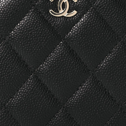Chanel Caviar Quilted Round Top Handle Jewelry Case With Chain Black 10 of 16
