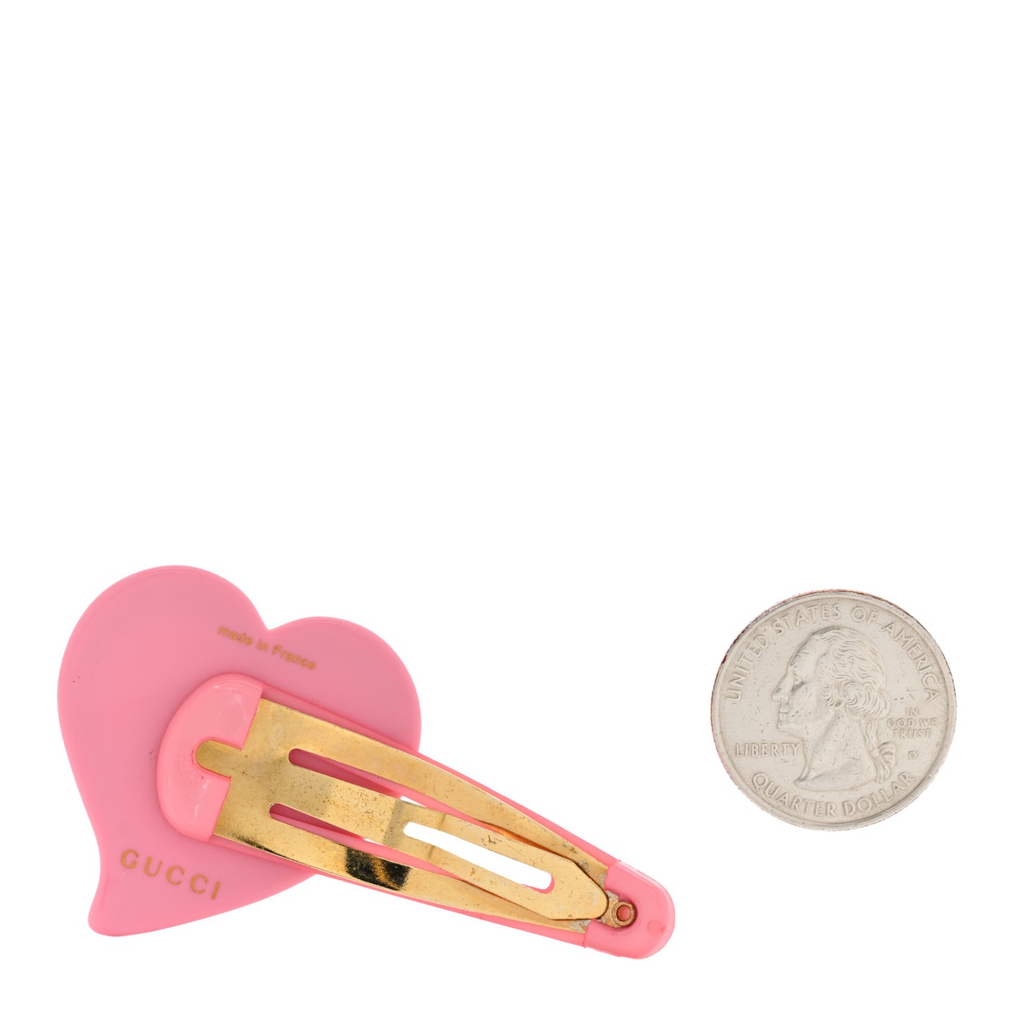 Resin Crystal Heart Hair Barrette Pink