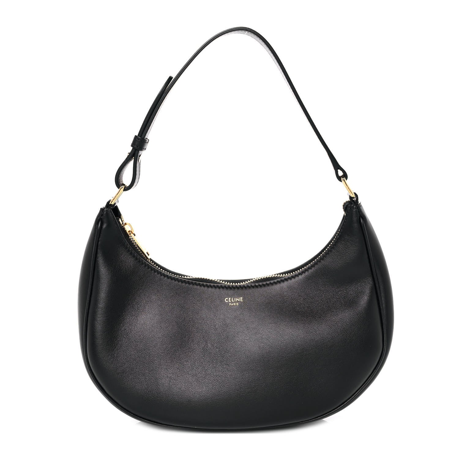Celine Smooth Calfskin Medium Strap Ava Shoulder Bag Black 1 of 9
