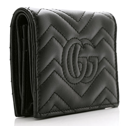 Gucci Calfskin Matelasse GG Marmont Card Case Black 3 of 9