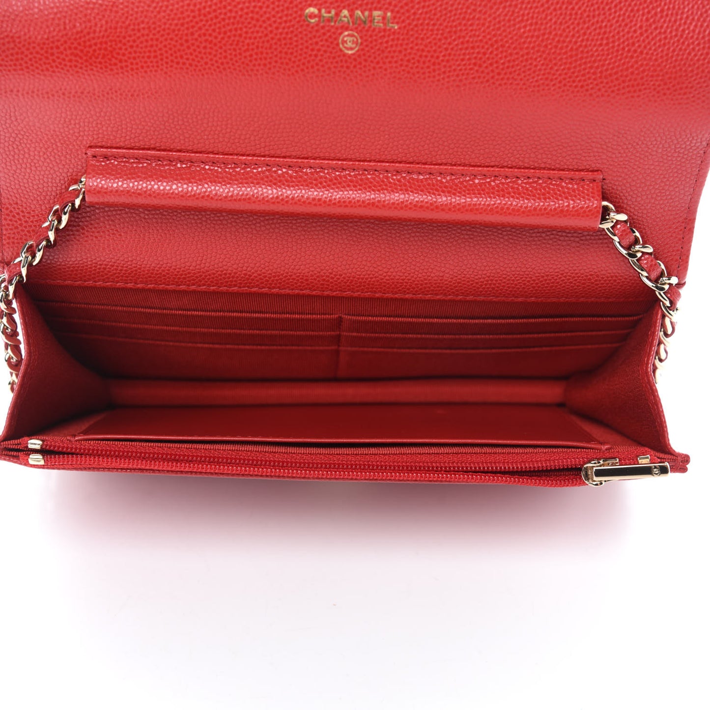 Caviar Quilted Wallet On Chain WOC Red