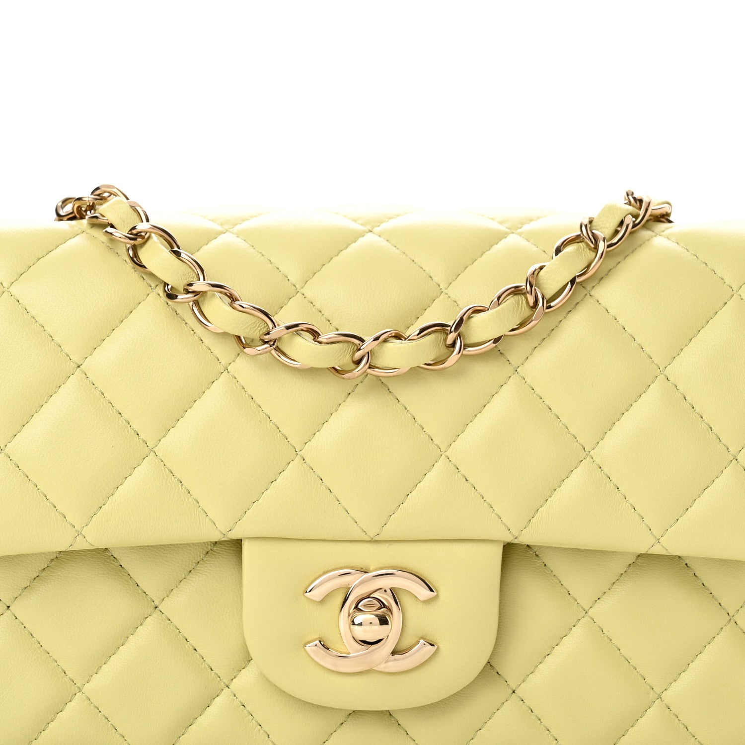 Chanel Lambskin Quilted Mini Rectangular Flap Light Green 8 of 12