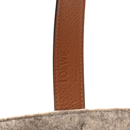 Loewe Calfskin Felt Elephant Basket Tote Brown Beige 7 of 10
