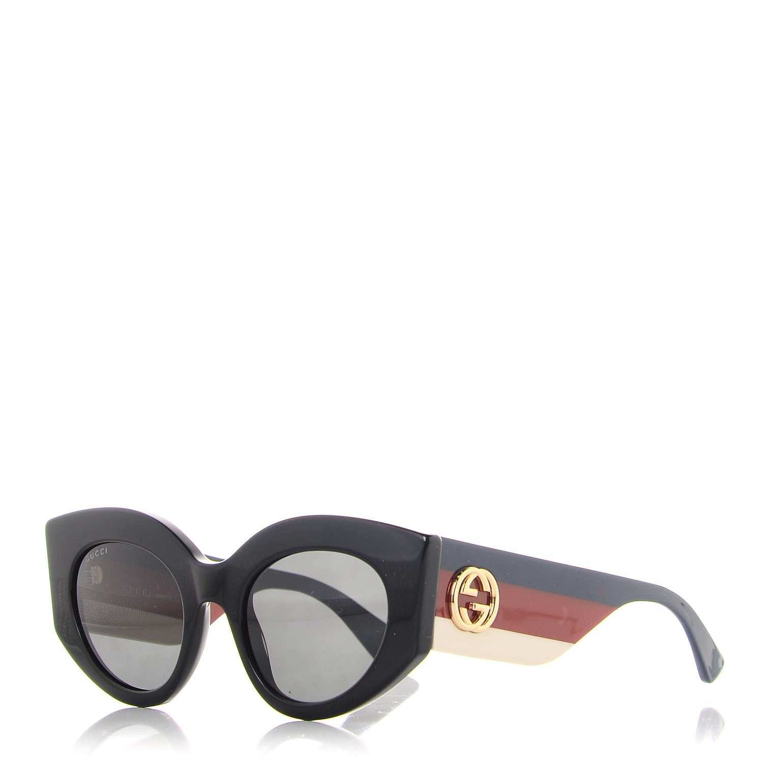 Gucci Acetate Oversized Rectangle Frame Web Sunglasses GG 0275/S Black 1 of 8