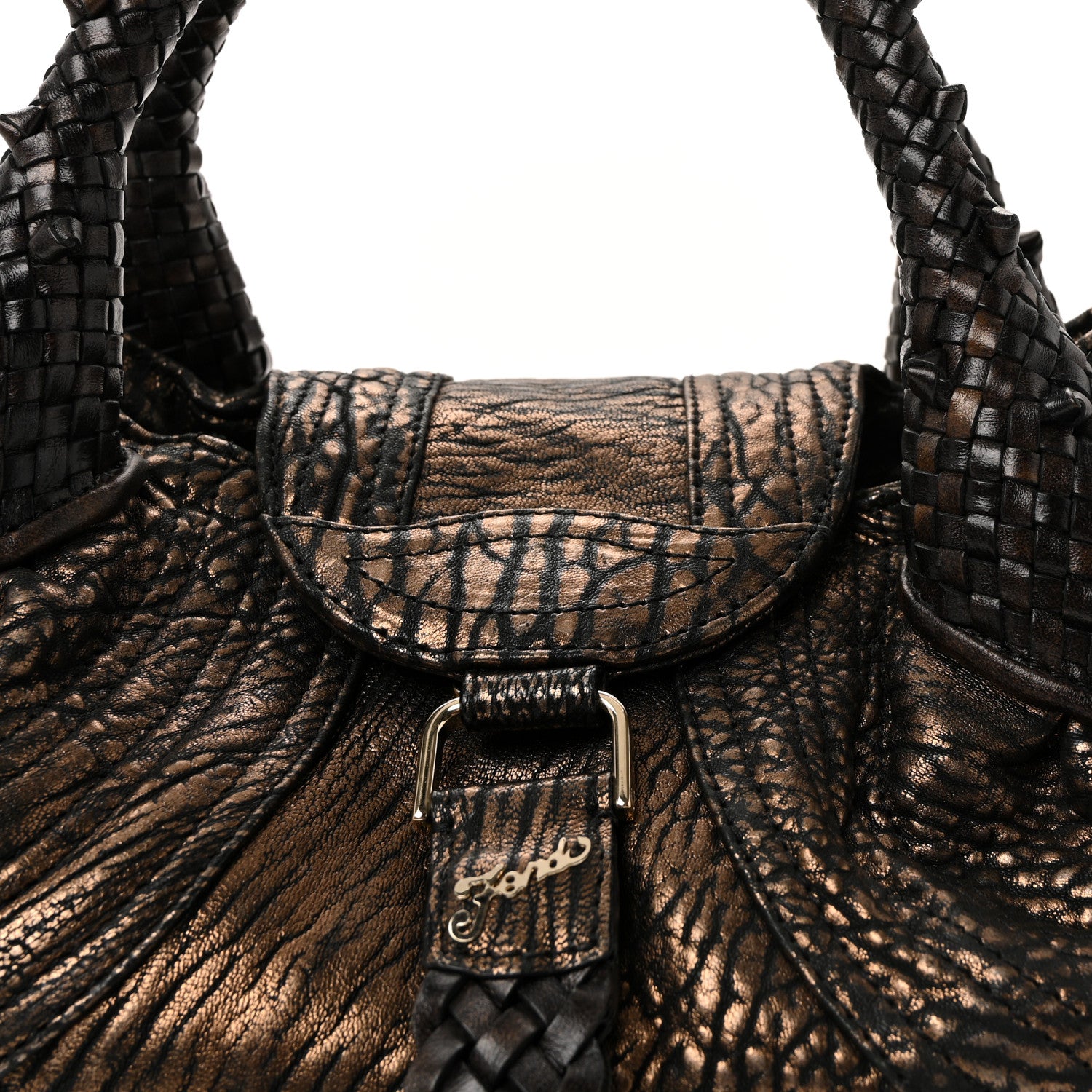 Fendi Metallic Nappa Small Spy Bronze Black 13 of 17