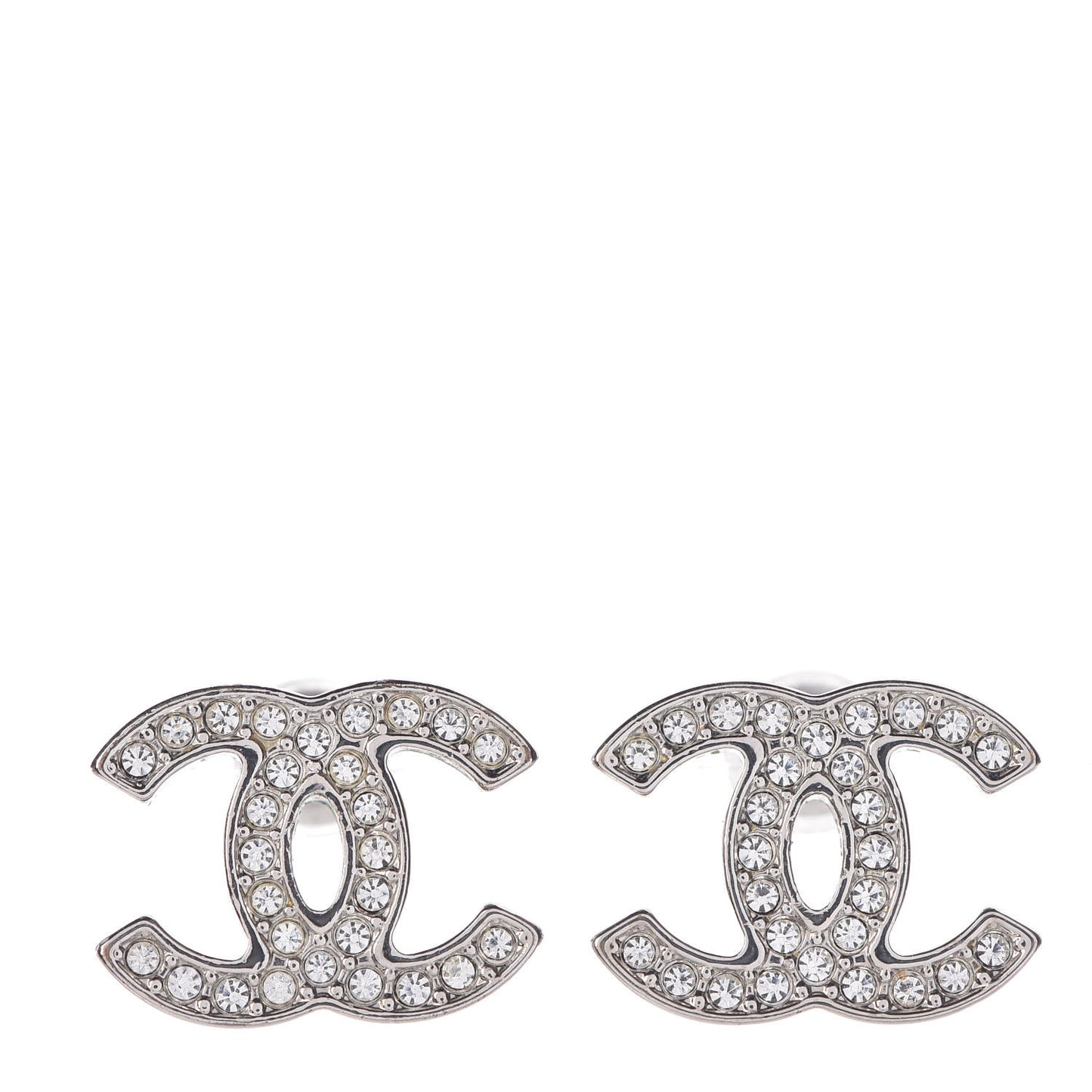 Crystal CC Earrings Silver