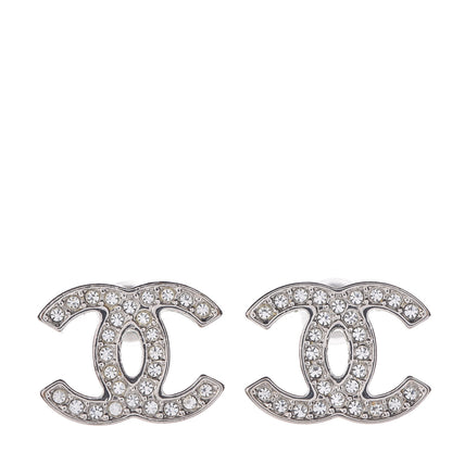 Chanel Crystal CC Earrings Silver 1 of 4