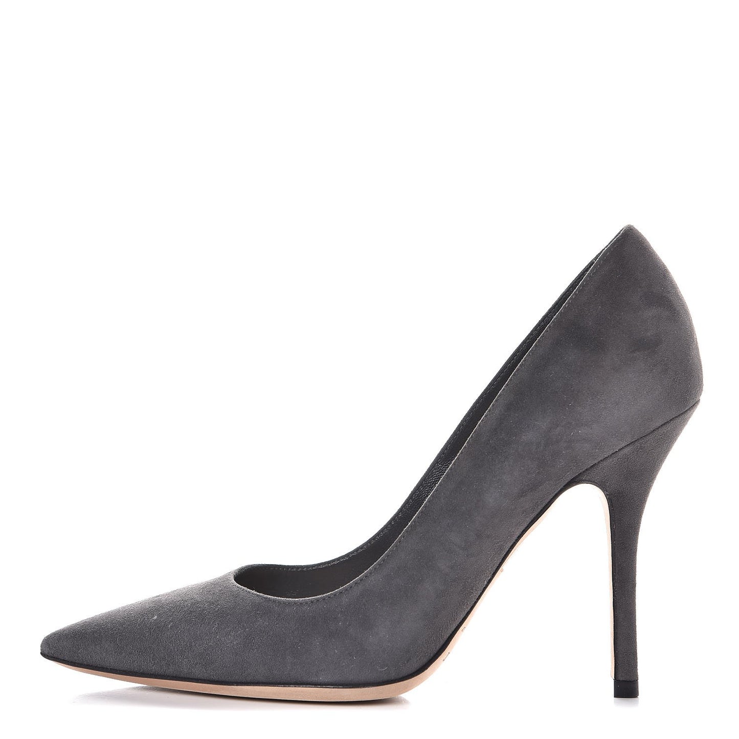 Suede Cherie Pointy Toe 100mm Pumps 35.5 Anthracite