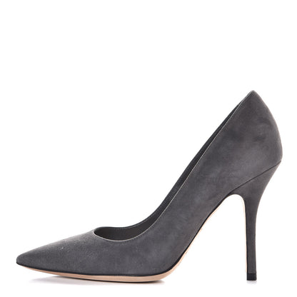 Christian Dior Suede Cherie Pointy Toe 100mm Pumps 35.5 Anthracite 1 of 11