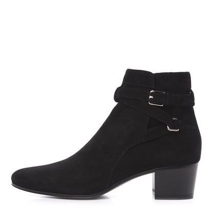 Saint Laurent Suede Jodhpur Calfskin Blake Ankle Boots 39 Black 1 of 8