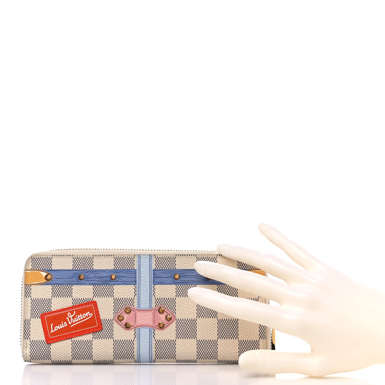 Louis Vuitton Damier Azur Summer Trunks Clemence Wallet 2 of 10
