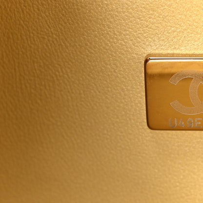 Chanel Caviar Quilted Medium Double Flap Light Yellow 7 of 10