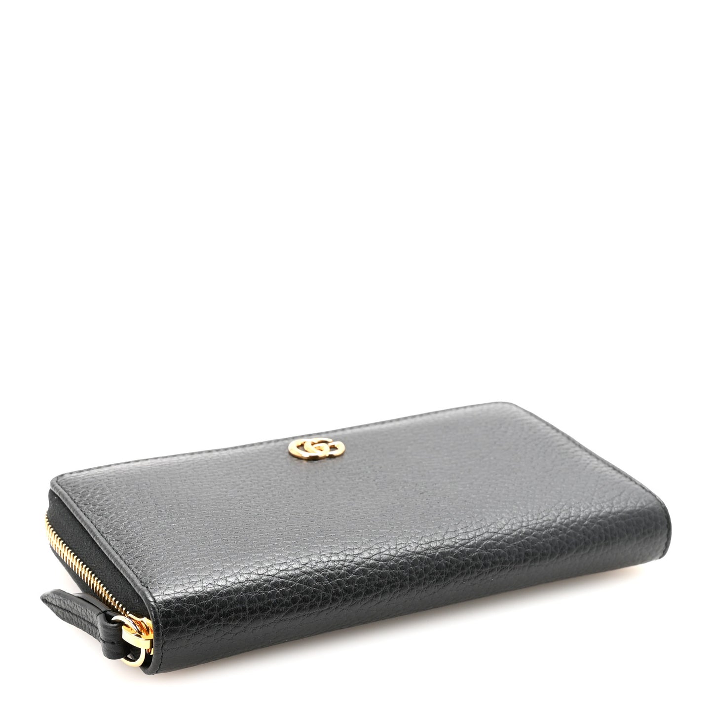 Dollar Calfskin GG Marmont Zip Around Wallet Black