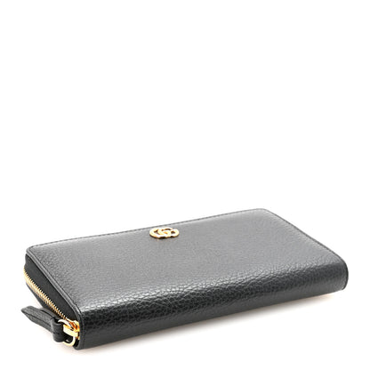 Gucci Dollar Calfskin GG Marmont Zip Around Wallet Black 4 of 7