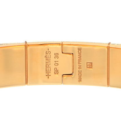 Hermes Enamel Printed Narrow Bolduc Au Carre Hinged Bracelet 4 of 8