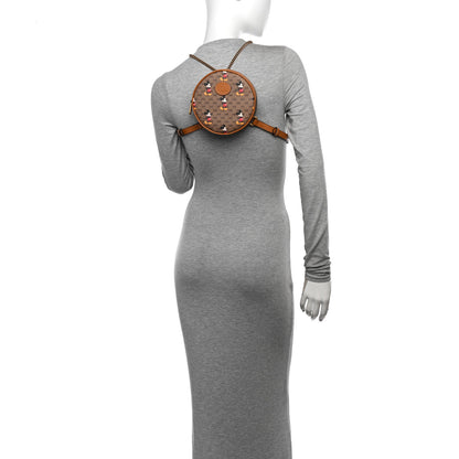 Gucci X DISNEY Mini Vintage GG Supreme Monogram Mickey Mouse Round Backpack Beige Vintage Sun Oil 2 of 10