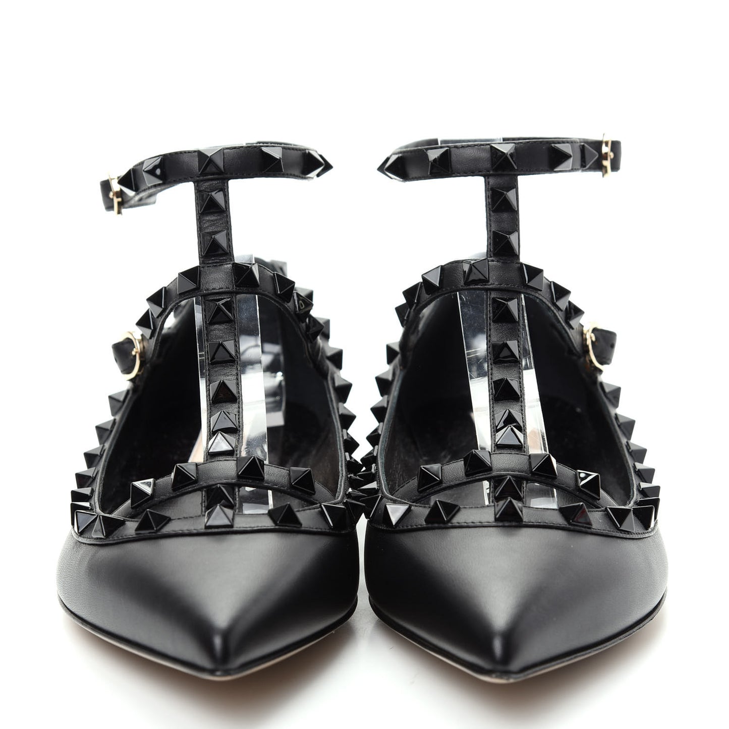 Nappa Rockstud Cage Ballerina Flats 39 Black