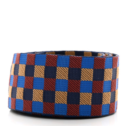 Hermes Toile Swift 50mm Maxi Quadrille Shoulder Strap Bleu Billard Biscuit Rouge H Black 2 of 4