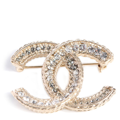 Chanel Crystal Large CC Brooch Gold 1 of 5