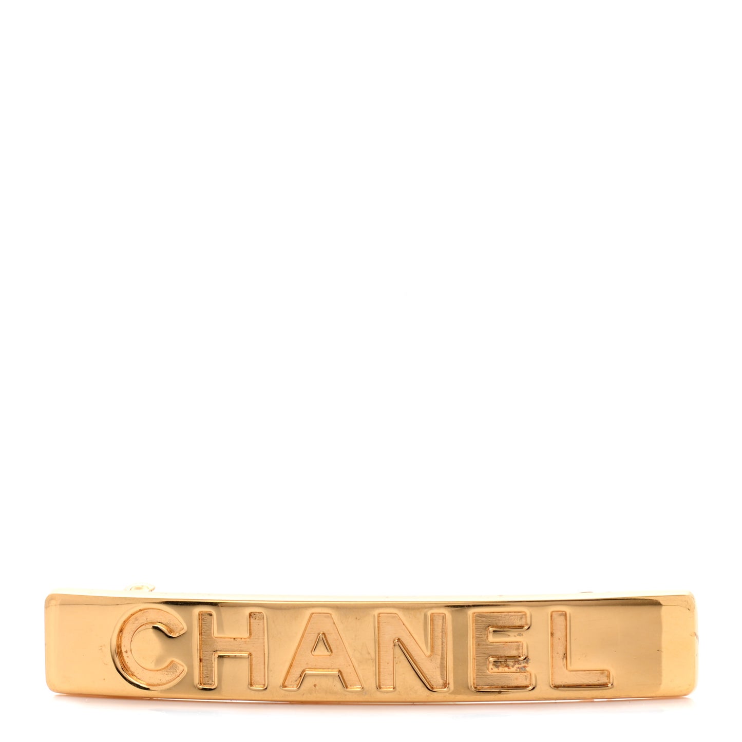Metal Logo Hair Clip Barrette Gold