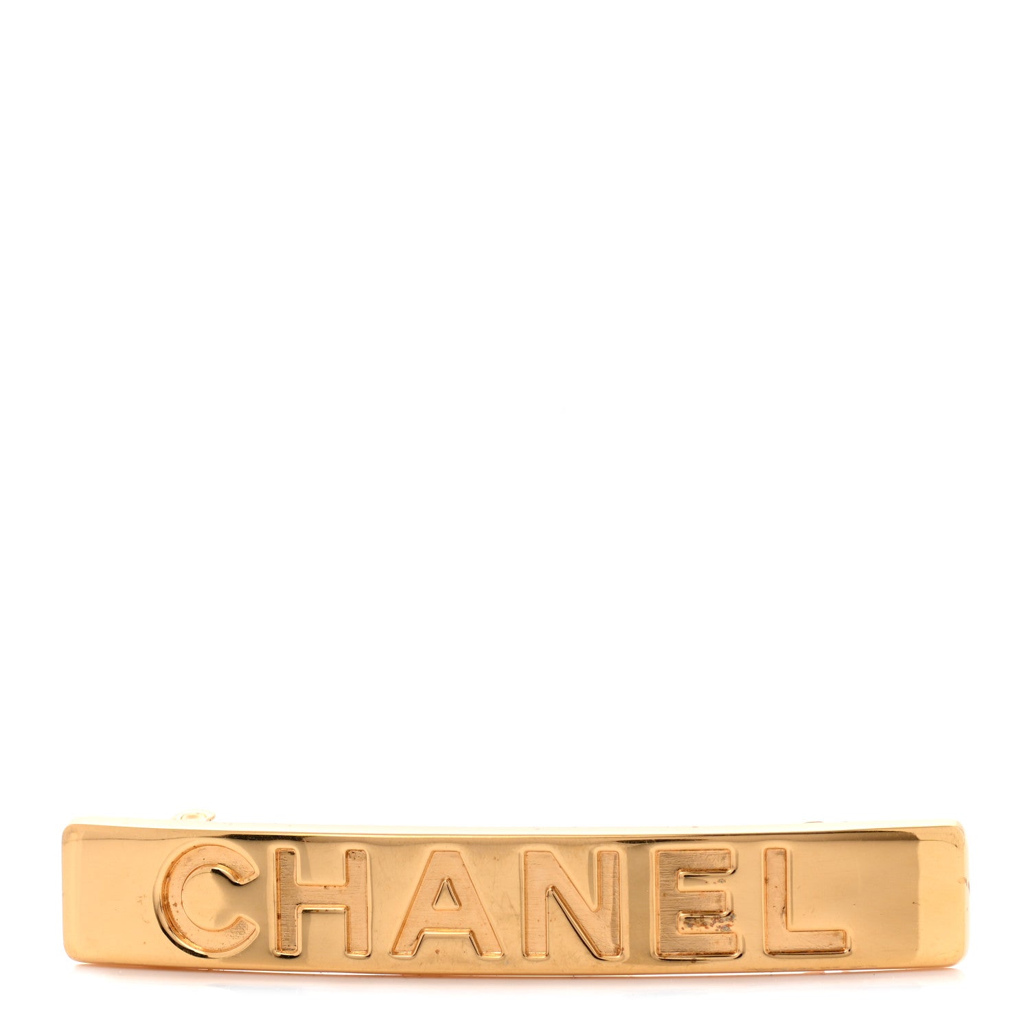 Chanel Metal Logo Hair Clip Barrette Gold 1 of 5